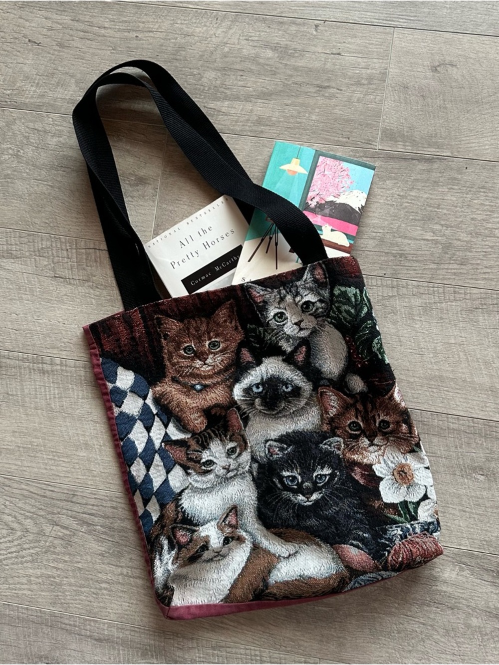 90s Cat Lady Carpet Tote Bag
